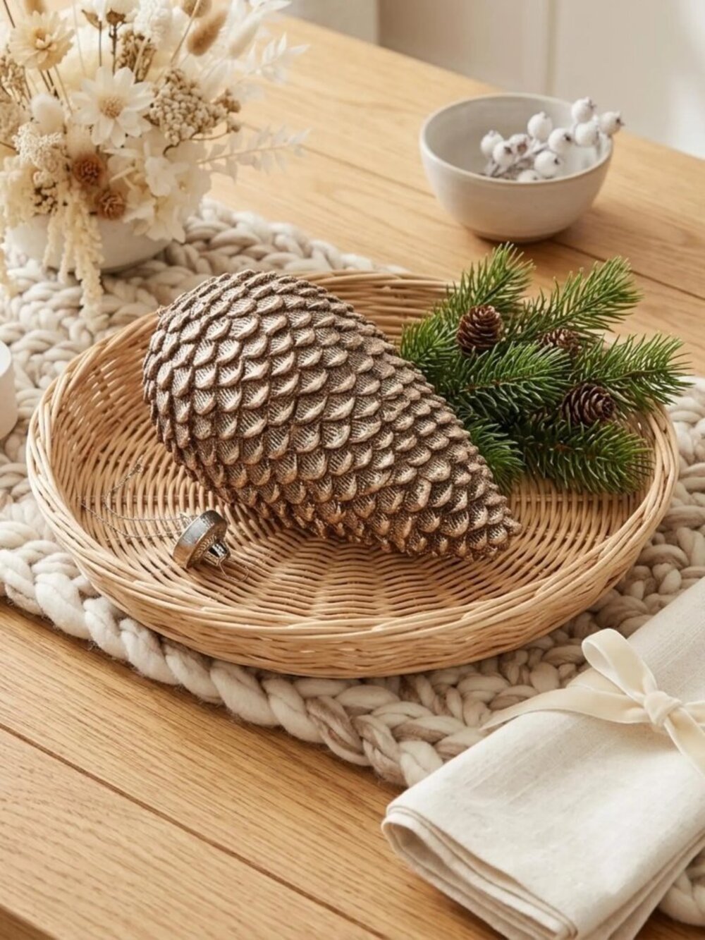 9" Large Bronze Metallic Pinecone Christmas Ornament Hanging Tree Decor